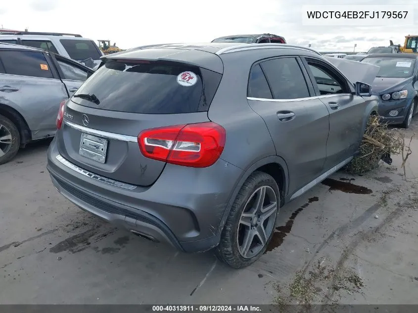 2015 Mercedes-Benz Gla 250 250 VIN: WDCTG4EB2FJ179567 Lot: 40313911