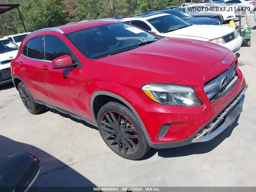 2015 Mercedes-Benz Gla 250 VIN: WDCTG4EBXFJ114479 Lot: 40408501