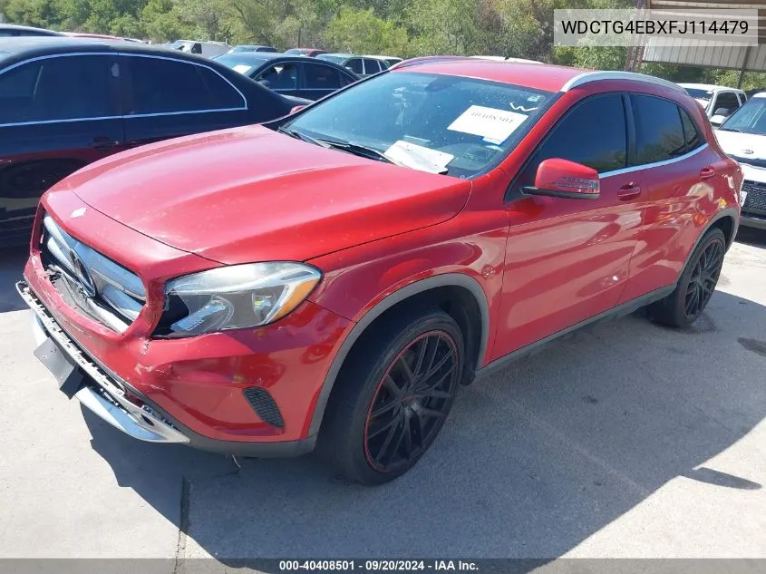 2015 Mercedes-Benz Gla 250 VIN: WDCTG4EBXFJ114479 Lot: 40408501