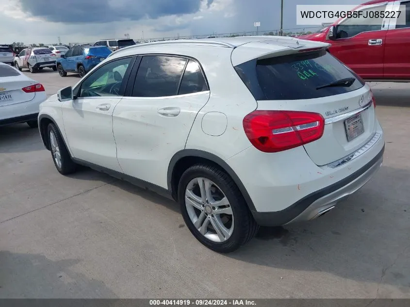 2015 Mercedes-Benz Gla-Class Gla 250 VIN: WDCTG4GB5FJ085227 Lot: 40414919