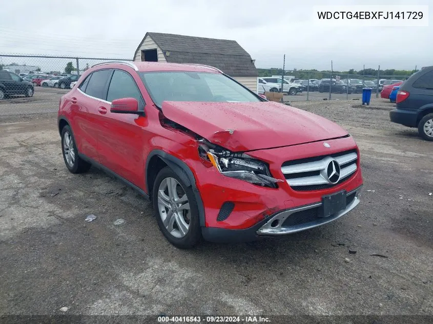 2015 Mercedes-Benz Gla 250 VIN: WDCTG4EBXFJ141729 Lot: 40416543