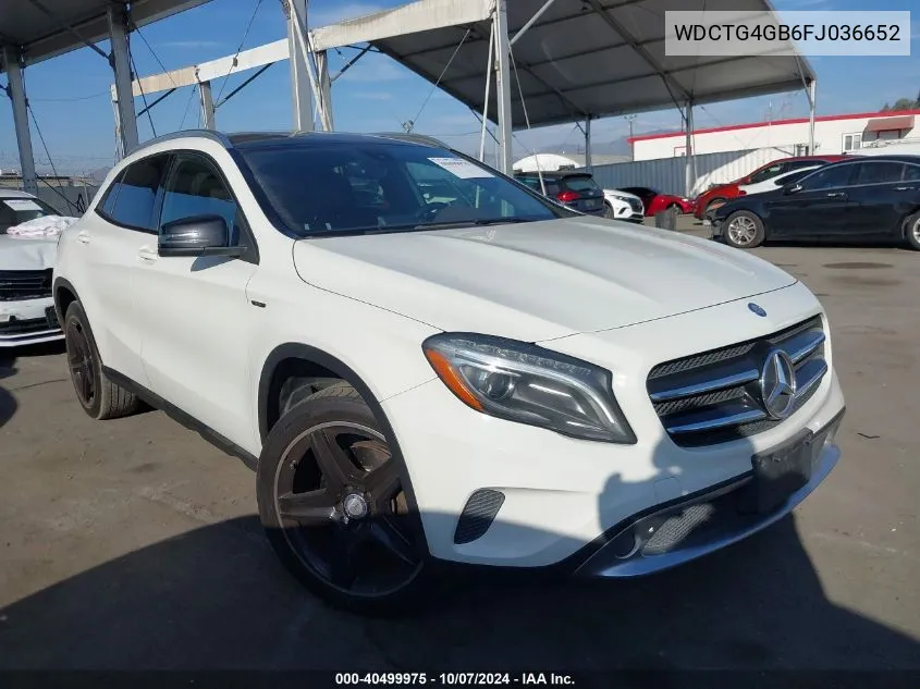 2015 Mercedes-Benz Gla 250 4Matic VIN: WDCTG4GB6FJ036652 Lot: 40499975