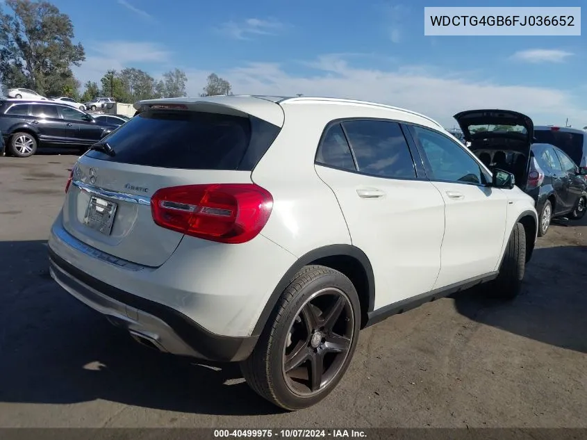 2015 Mercedes-Benz Gla 250 4Matic VIN: WDCTG4GB6FJ036652 Lot: 40499975