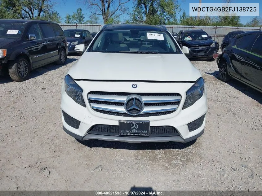 2015 Mercedes-Benz Gla-Class Gla 250 VIN: WDCTG4GB2FJ138725 Lot: 40521593