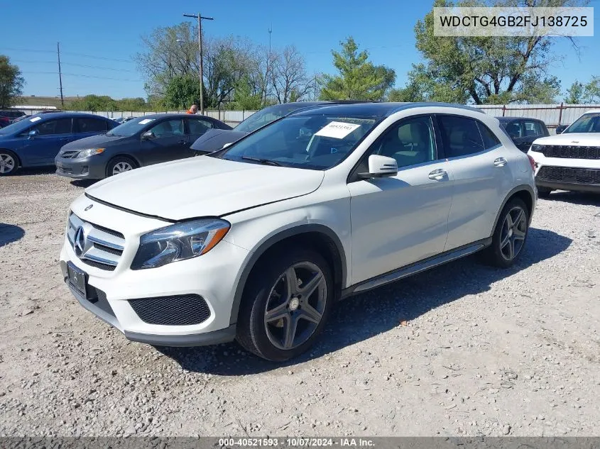 2015 Mercedes-Benz Gla-Class Gla 250 VIN: WDCTG4GB2FJ138725 Lot: 40521593