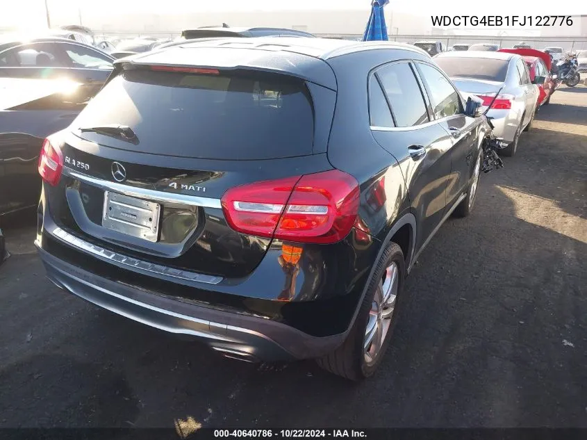 2015 Mercedes-Benz Gla 250 VIN: WDCTG4EB1FJ122776 Lot: 40640786