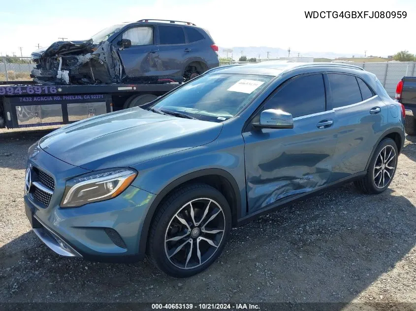 2015 Mercedes-Benz Gla 250 4Matic VIN: WDCTG4GBXFJ080959 Lot: 40653139