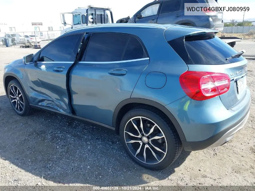 2015 Mercedes-Benz Gla 250 4Matic VIN: WDCTG4GBXFJ080959 Lot: 40653139