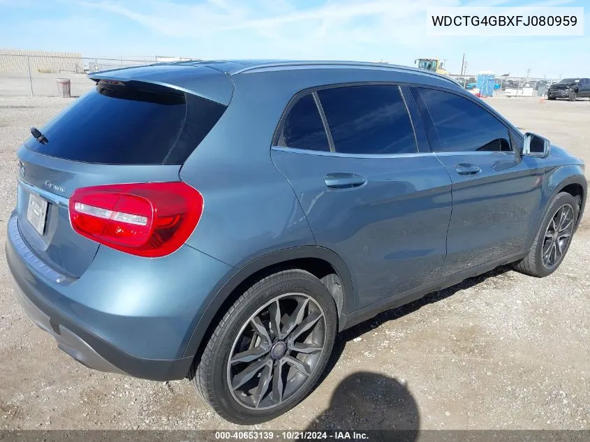 2015 Mercedes-Benz Gla 250 4Matic VIN: WDCTG4GBXFJ080959 Lot: 40653139