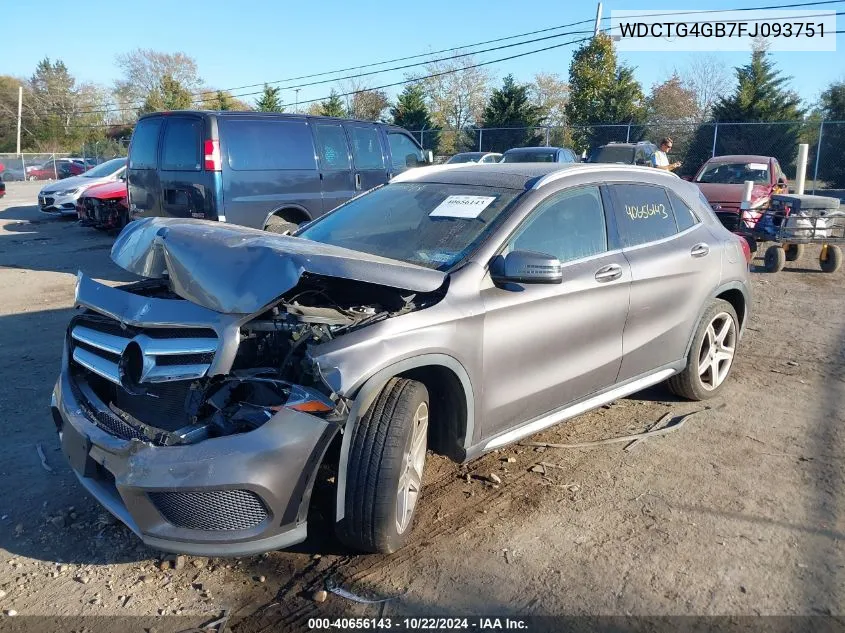 2015 Mercedes-Benz Gla 250 4Matic VIN: WDCTG4GB7FJ093751 Lot: 40656143