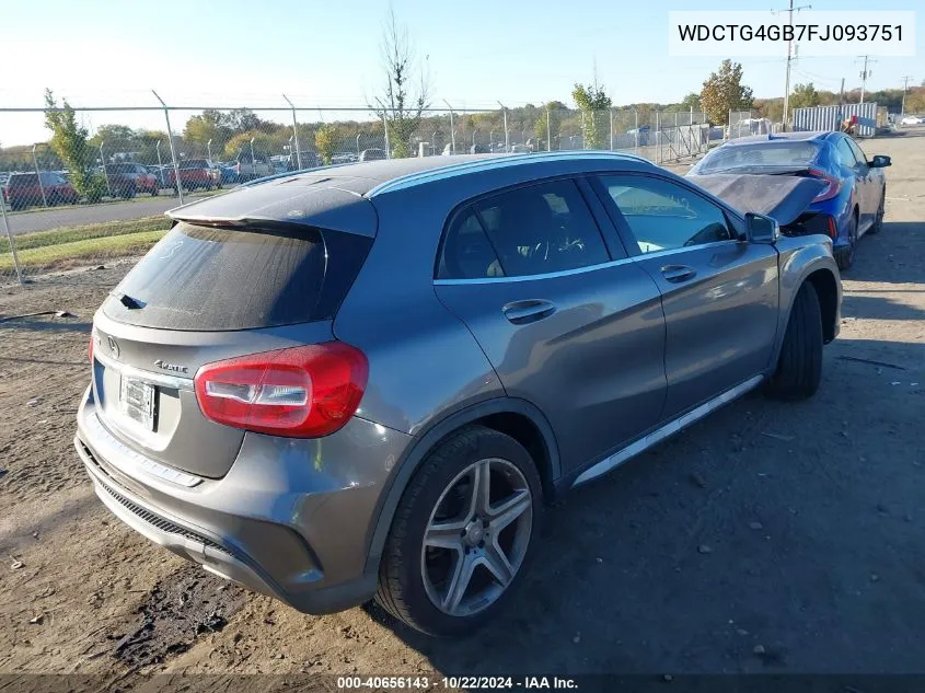 2015 Mercedes-Benz Gla 250 4Matic VIN: WDCTG4GB7FJ093751 Lot: 40656143