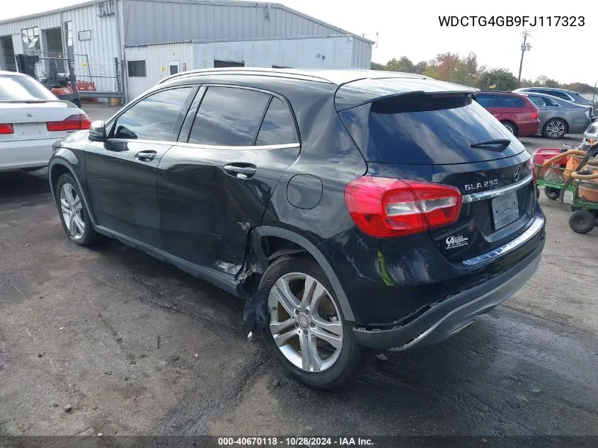 2015 Mercedes-Benz Gla 250 4Matic VIN: WDCTG4GB9FJ117323 Lot: 40670118