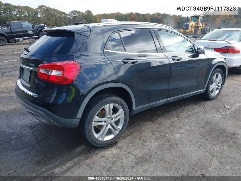 2015 Mercedes-Benz Gla 250 4Matic VIN: WDCTG4GB9FJ117323 Lot: 40670118