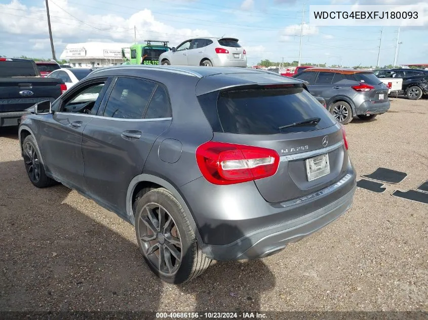 2015 Mercedes-Benz Gla 250 VIN: WDCTG4EBXFJ180093 Lot: 40686156