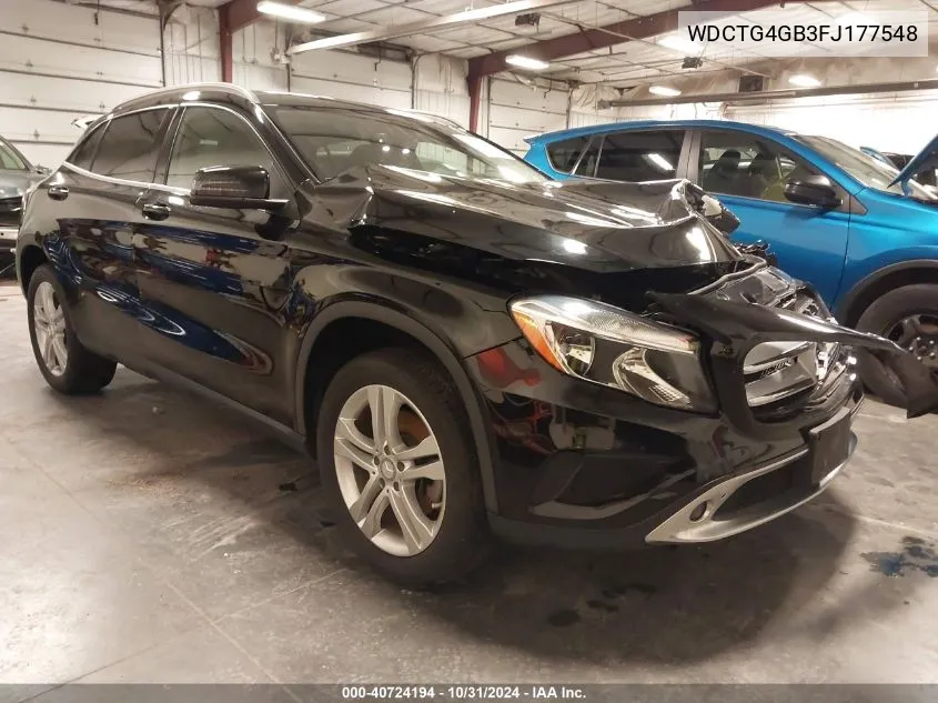 2015 Mercedes-Benz Gla 250 4Matic VIN: WDCTG4GB3FJ177548 Lot: 40724194