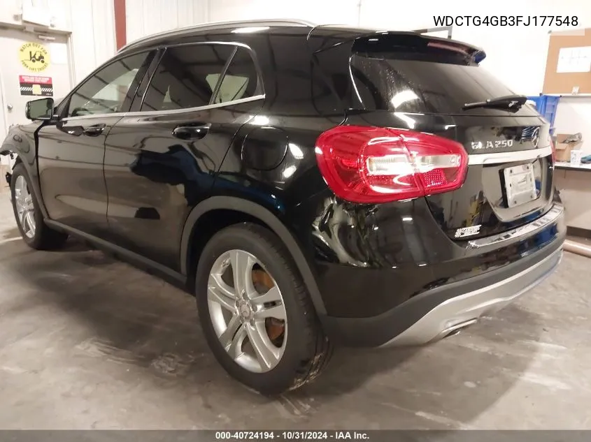 2015 Mercedes-Benz Gla 250 4Matic VIN: WDCTG4GB3FJ177548 Lot: 40724194