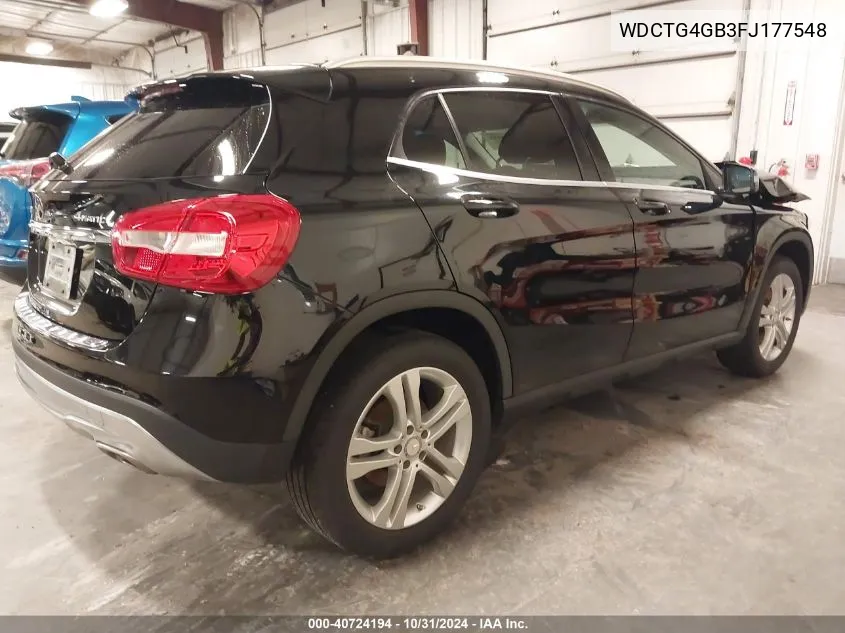 2015 Mercedes-Benz Gla 250 4Matic VIN: WDCTG4GB3FJ177548 Lot: 40724194