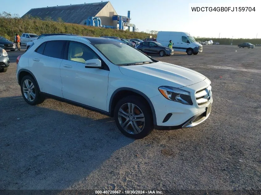 2015 Mercedes-Benz Gla 250 4Matic VIN: WDCTG4GB0FJ159704 Lot: 40725667