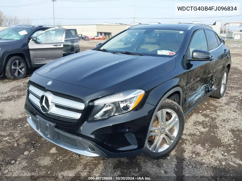 2015 Mercedes-Benz Gla 250 4Matic VIN: WDCTG4GB4FJ096834 Lot: 40729658