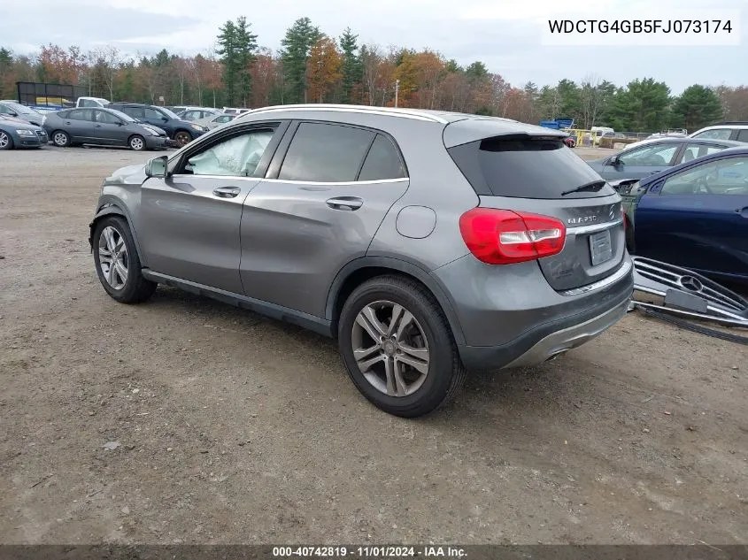 2015 Mercedes-Benz Gla 250 4Matic VIN: WDCTG4GB5FJ073174 Lot: 40742819