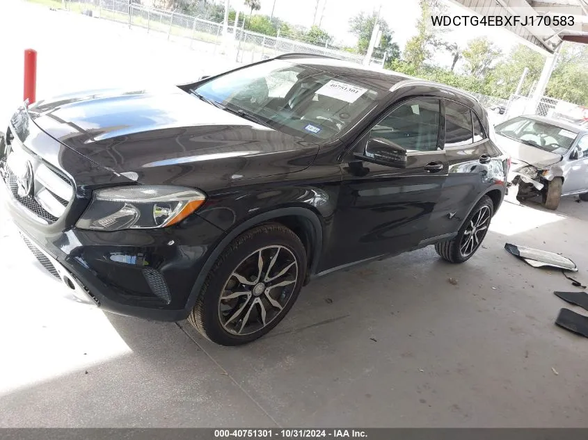 2015 Mercedes-Benz Gla 250 VIN: WDCTG4EBXFJ170583 Lot: 40751301