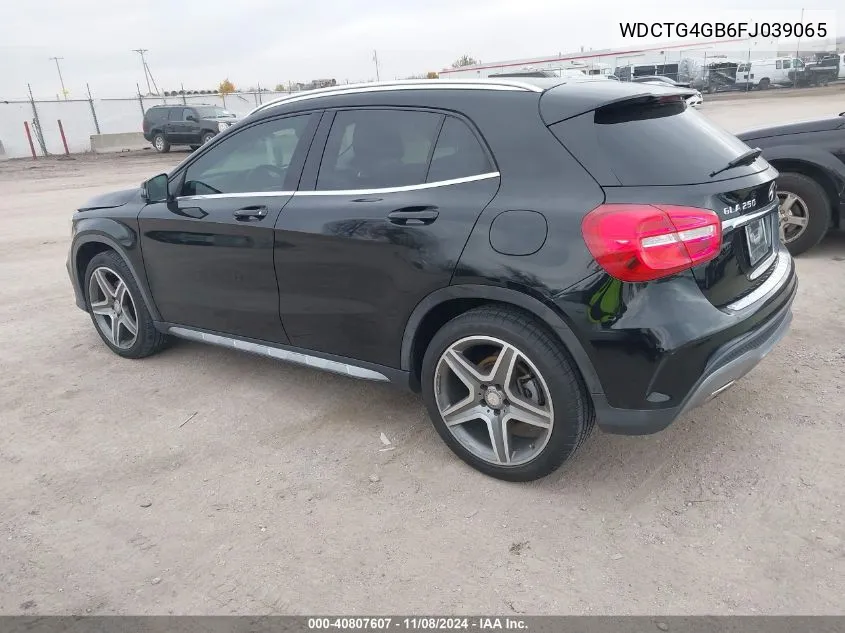 2015 Mercedes-Benz Gla 250 4Matic VIN: WDCTG4GB6FJ039065 Lot: 40807607