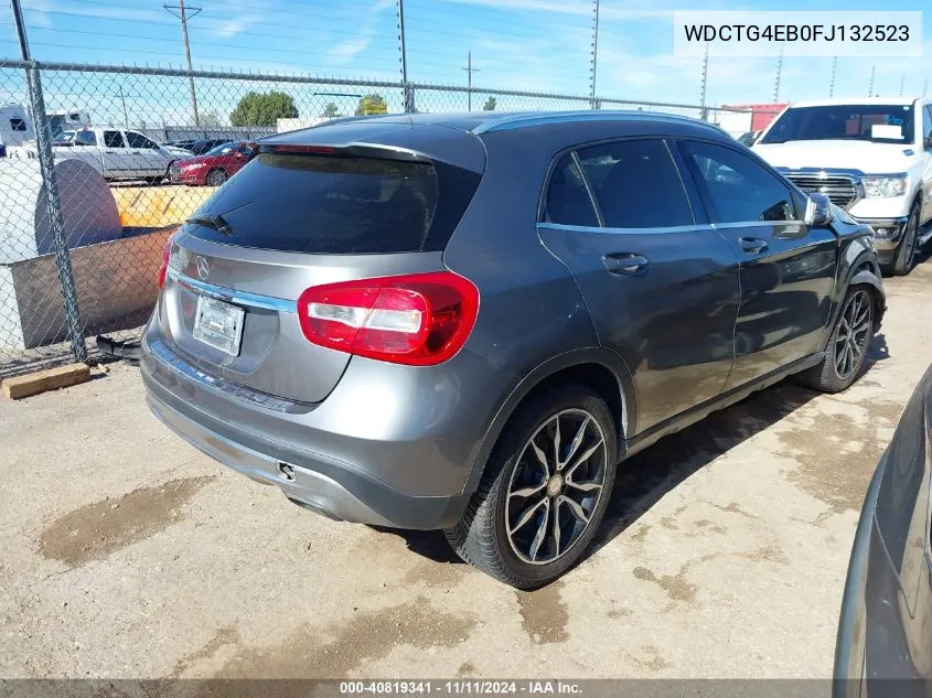 2015 Mercedes-Benz Gla 250 VIN: WDCTG4EB0FJ132523 Lot: 40819341