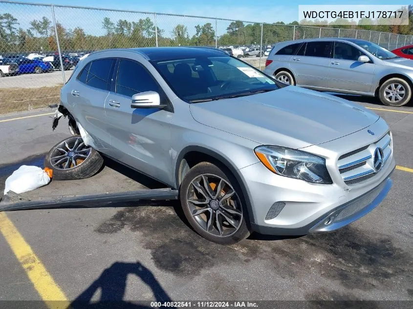 2015 Mercedes-Benz Gla 250 VIN: WDCTG4EB1FJ178717 Lot: 40822541