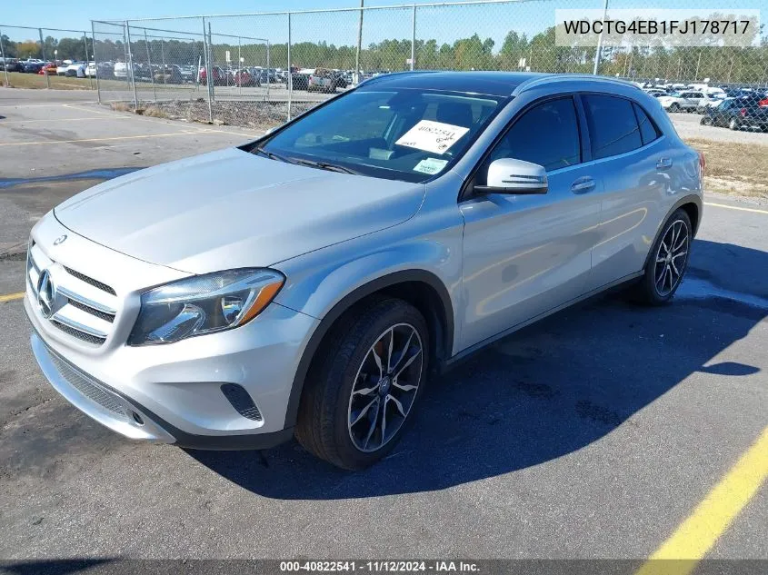 2015 Mercedes-Benz Gla 250 VIN: WDCTG4EB1FJ178717 Lot: 40822541