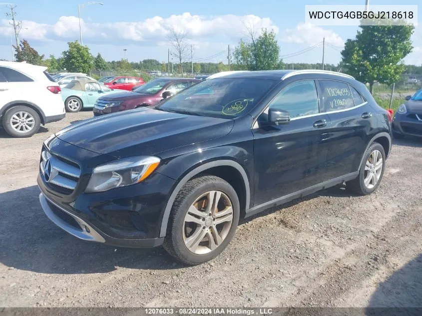 2016 Mercedes-Benz Gla VIN: WDCTG4GB5GJ218618 Lot: 12076033