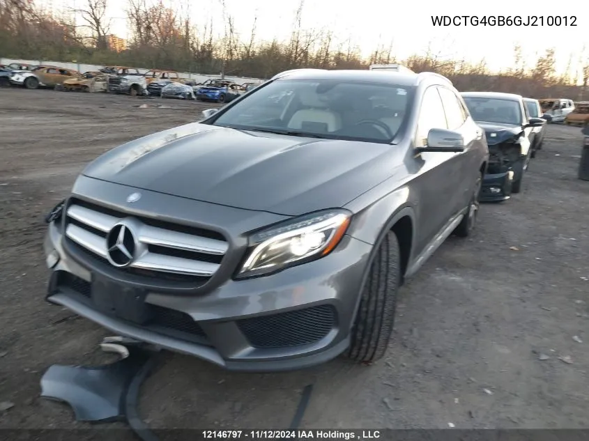 2016 Mercedes-Benz Gla VIN: WDCTG4GB6GJ210012 Lot: 12146797