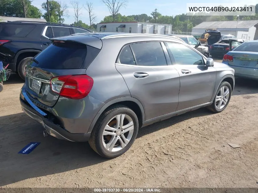 2016 Mercedes-Benz Gla 250 4Matic VIN: WDCTG4GB9GJ243411 Lot: 39703730