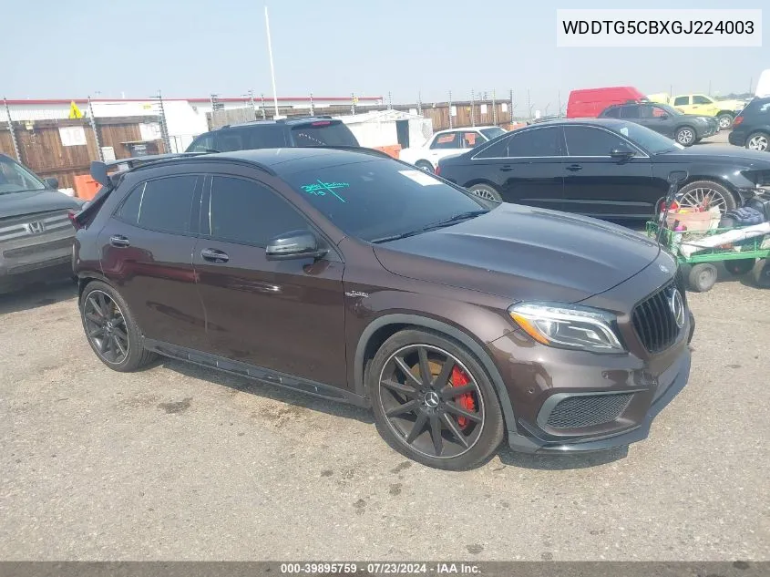 2016 Mercedes-Benz Amg Gla 45 4Matic VIN: WDDTG5CBXGJ224003 Lot: 39895759