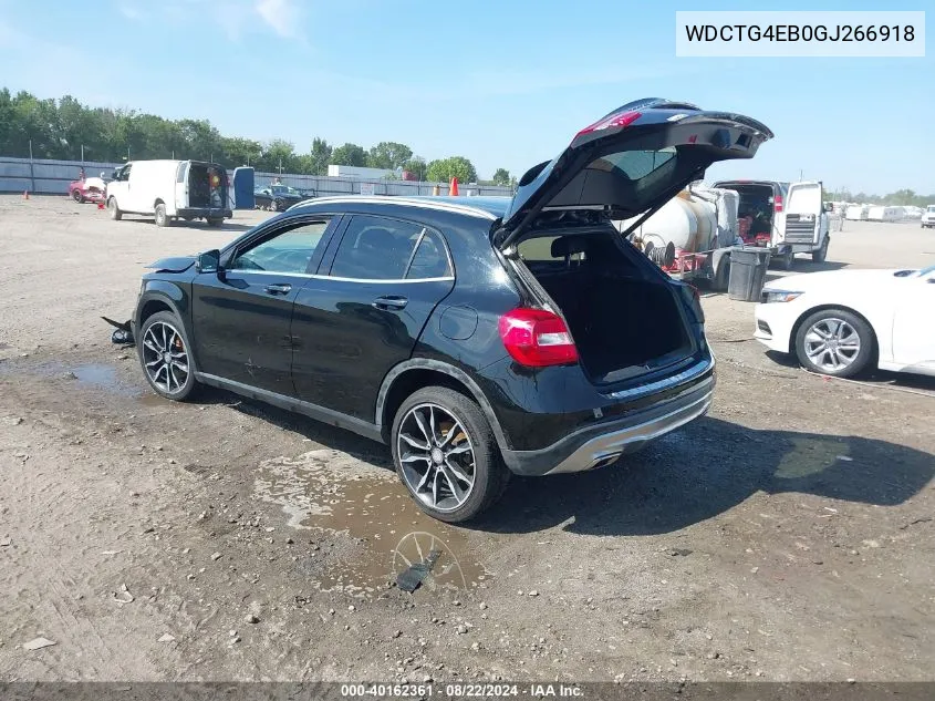 2016 Mercedes-Benz Gla 250 VIN: WDCTG4EB0GJ266918 Lot: 40162361