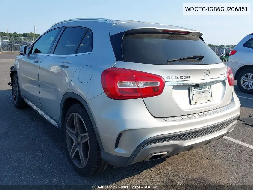 2016 Mercedes-Benz Gla 250 4Matic VIN: WDCTG4GB6GJ206851 Lot: 40345125