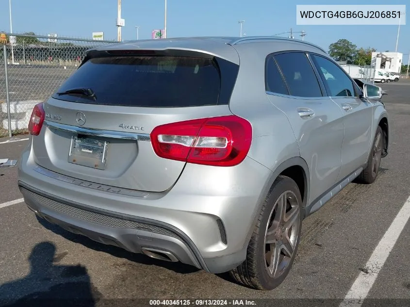 2016 Mercedes-Benz Gla 250 4Matic VIN: WDCTG4GB6GJ206851 Lot: 40345125