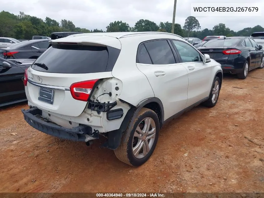 2016 Mercedes-Benz Gla 250 250 VIN: WDCTG4EB2GJ267679 Lot: 40364940