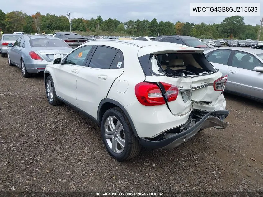 2016 Mercedes-Benz Gla 250 4Matic VIN: WDCTG4GB8GJ215633 Lot: 40409080