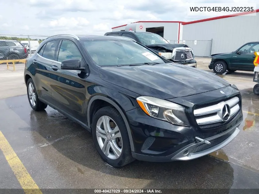 2016 Mercedes-Benz Gla 250 VIN: WDCTG4EB4GJ202235 Lot: 40427029