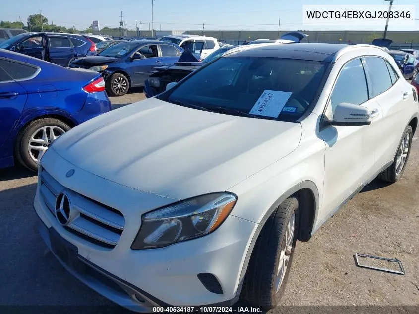 2016 Mercedes-Benz Gla 250 VIN: WDCTG4EBXGJ208346 Lot: 40534187