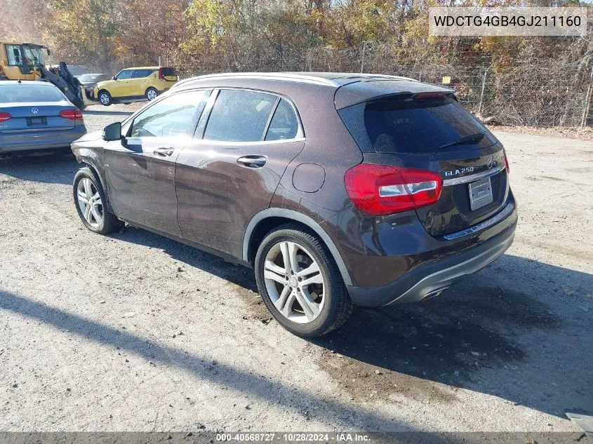 2016 Mercedes-Benz Gla 250 4Matic VIN: WDCTG4GB4GJ211160 Lot: 40568727