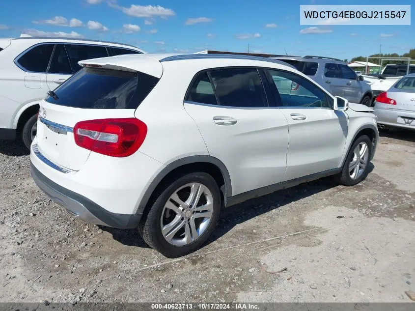 2016 Mercedes-Benz Gla 250 VIN: WDCTG4EB0GJ215547 Lot: 40623713