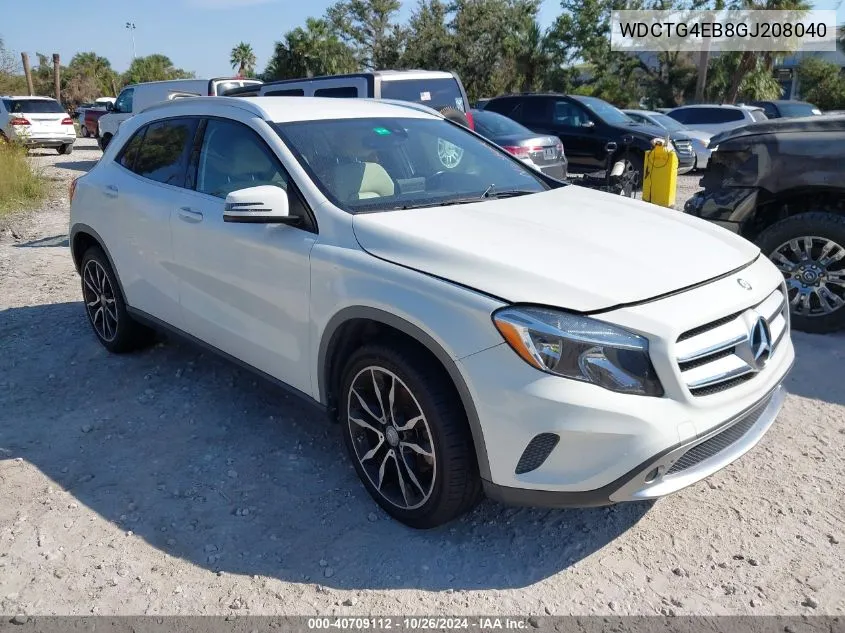 2016 Mercedes-Benz Gla 250 VIN: WDCTG4EB8GJ208040 Lot: 40709112