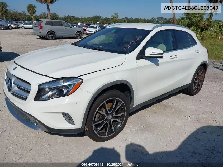 2016 Mercedes-Benz Gla 250 VIN: WDCTG4EB8GJ208040 Lot: 40709112