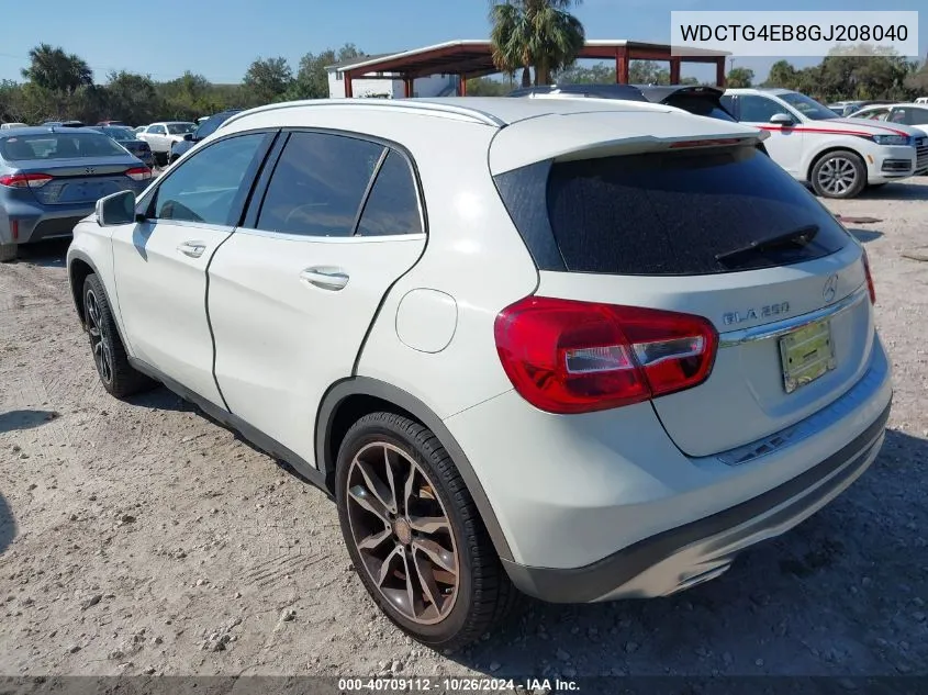 2016 Mercedes-Benz Gla 250 VIN: WDCTG4EB8GJ208040 Lot: 40709112