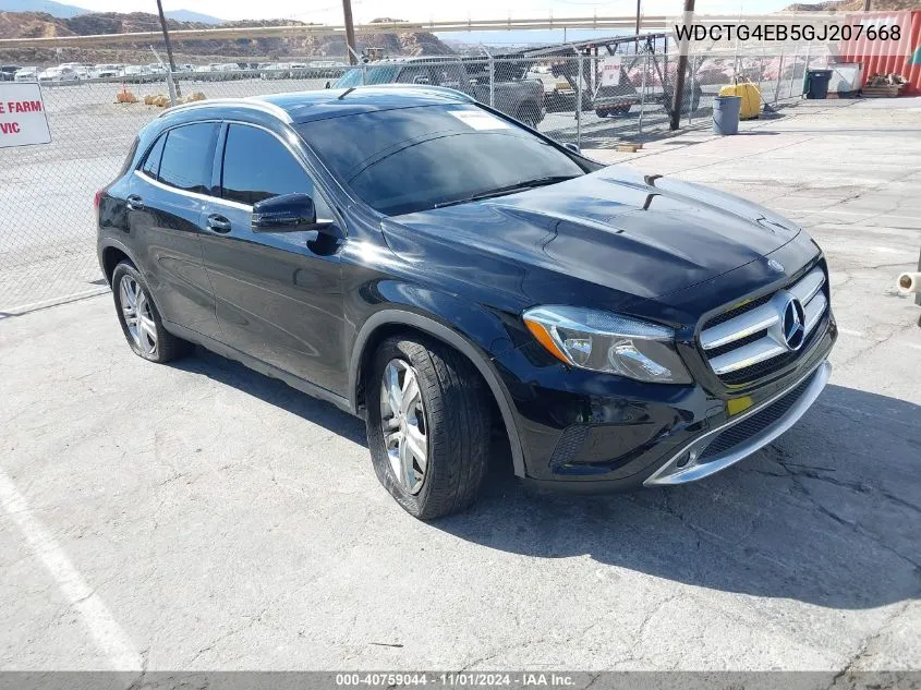 2016 Mercedes-Benz Gla 250 VIN: WDCTG4EB5GJ207668 Lot: 40759044