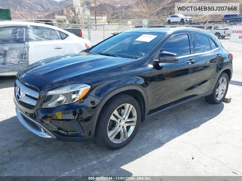 2016 Mercedes-Benz Gla 250 VIN: WDCTG4EB5GJ207668 Lot: 40759044