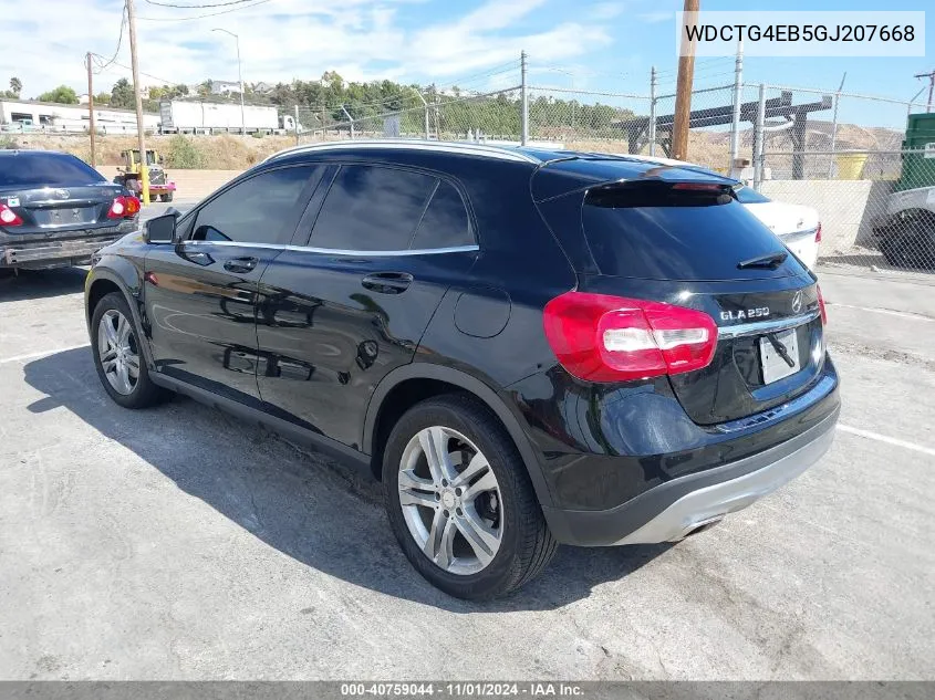 2016 Mercedes-Benz Gla 250 VIN: WDCTG4EB5GJ207668 Lot: 40759044