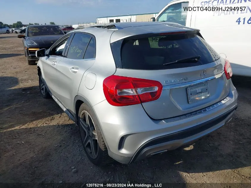 2017 Mercedes-Benz Gla 250 4Matic VIN: WDCTG4GB9HJ294957 Lot: 12075216