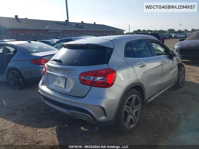 2017 Mercedes-Benz Gla 250 4Matic VIN: WDCTG4GB9HJ294957 Lot: 12075216